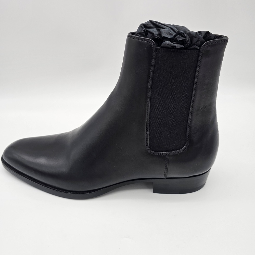 Saint Laurent Paris YSL Wyatt 30 Chelsea Boots Leather Nero Black 634195 SZ 8 41 - Picture 3 of 9